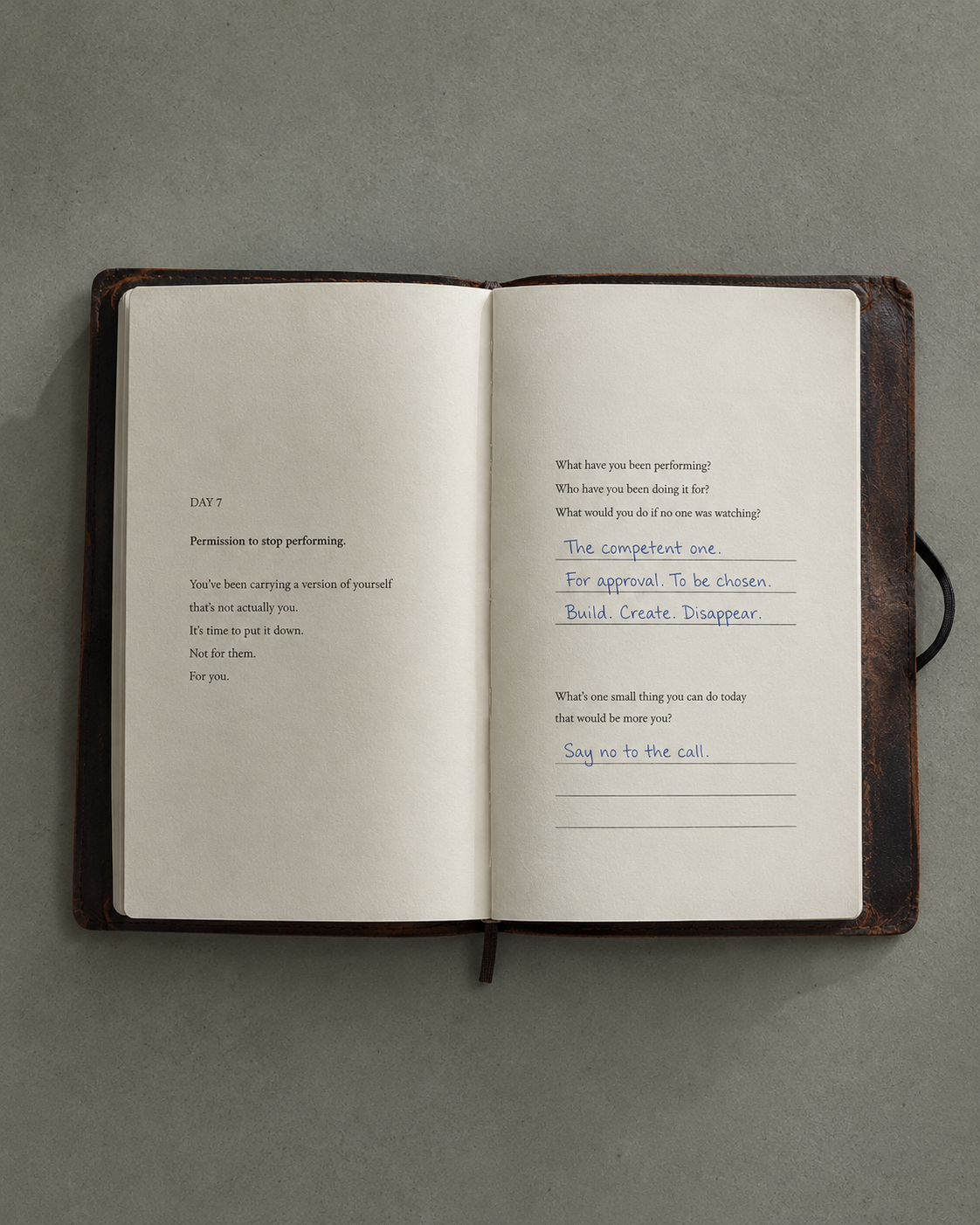 The printed Field Journal, open to a filled-in entry